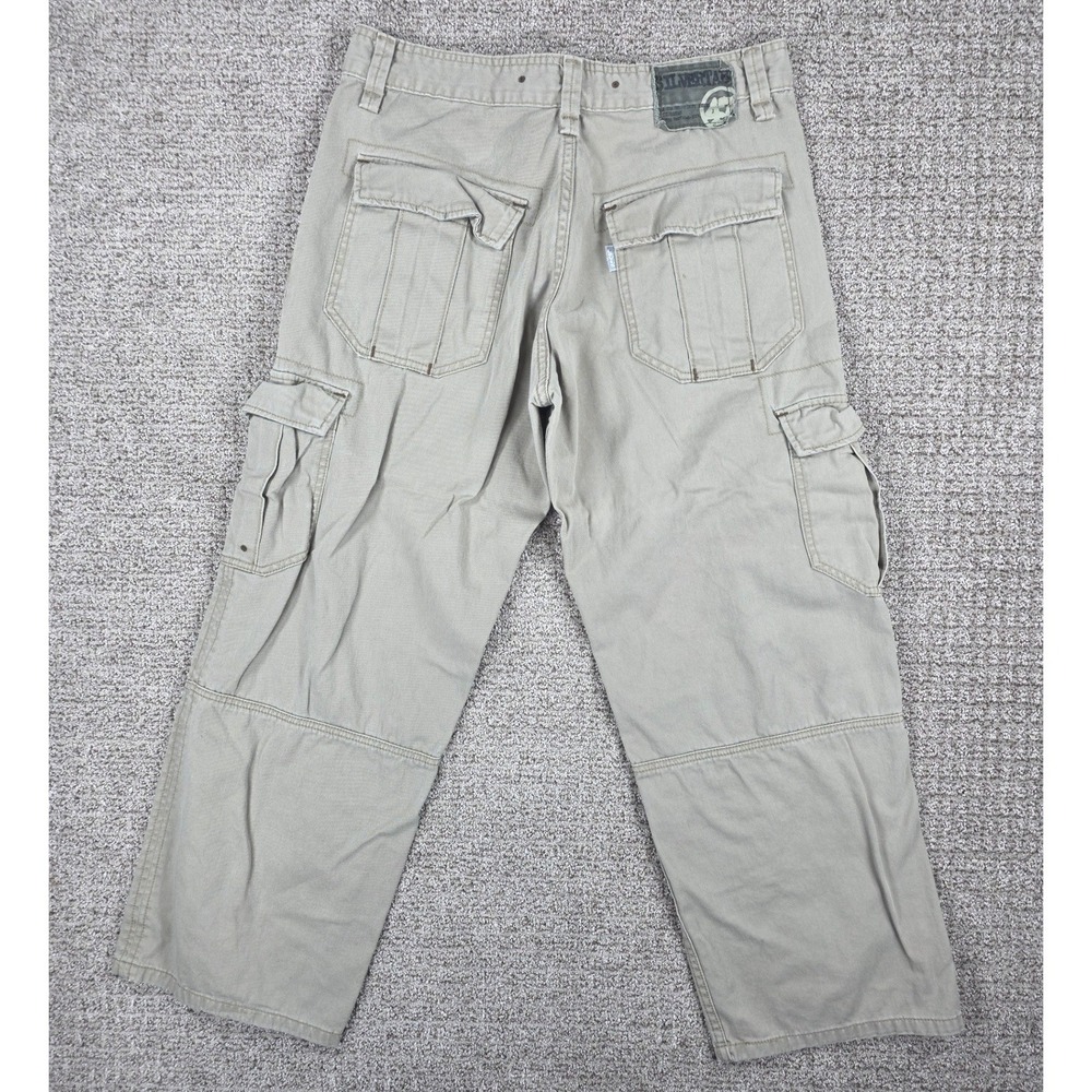 Vtg Levis SilverTab Trooper Cargo Pants Mens 32x28 Khaki Tan Baggy Y2K Tactical - Picture 2 of 11